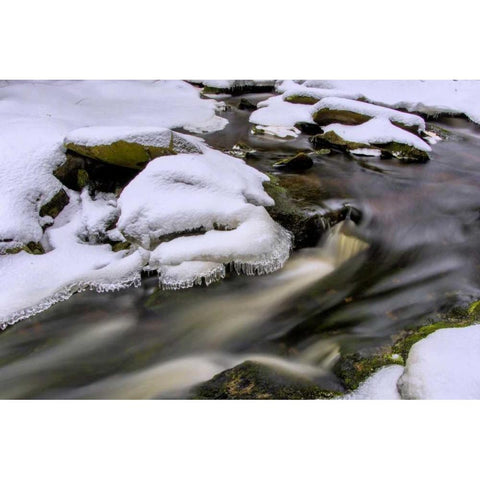West Virginia, Blackwater Falls Flowing stream Black Modern Wood Framed Art Print by OBrien, Jay