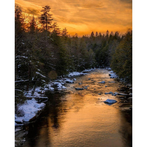 West Virginia-Blackwater Falls Sunset on Blackwater River landscape  Black Modern Wood Framed Art Print by Jaynes Gallery