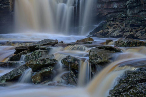 West Virginia-Blackwater Falls Elakala Falls landscape  Black Ornate Wood Framed Art Print with Double Matting by Jaynes Gallery