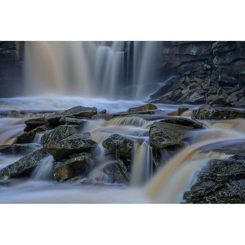 West Virginia-Blackwater Falls Elakala Falls landscape  Black Modern Wood Framed Art Print by Jaynes Gallery