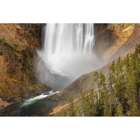 Lower Falls-Grand Canyon of the Yellowstone-Yellowstone National Park-Wyoming Black Modern Wood Framed Art Print by Jones, Adam