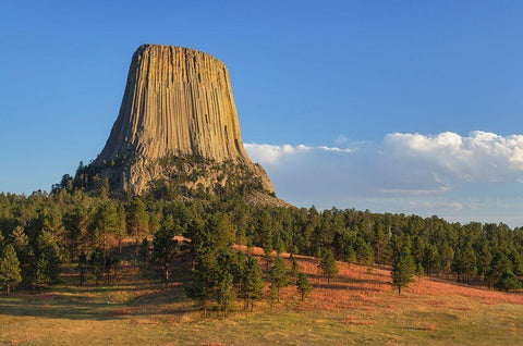 Devils Tower National Monument-Wyoming White Modern Wood Framed Art Print with Double Matting by Majchrowicz, Alan