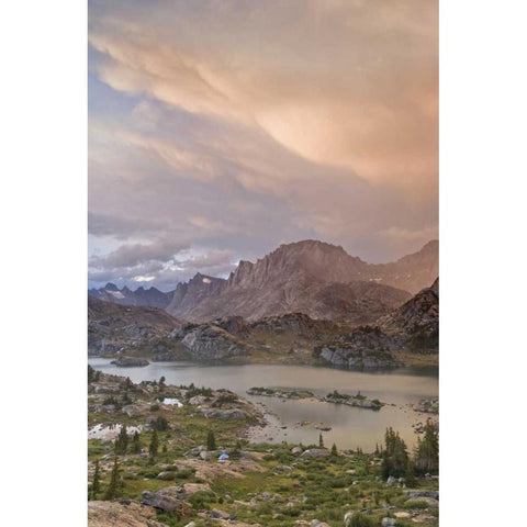 WY, Bridger NF Sunset on Wind River Range White Modern Wood Framed Art Print by Paulson, Don