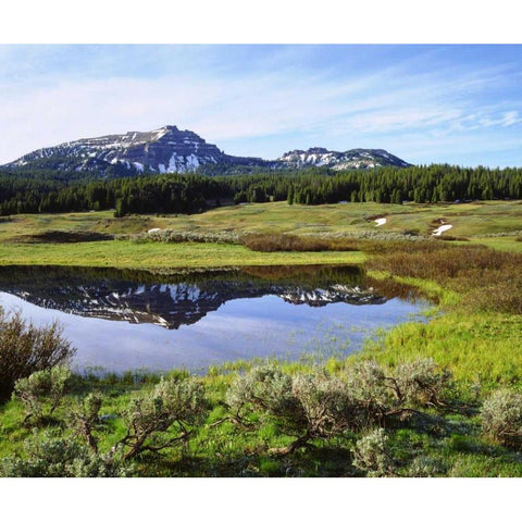 Wyoming, A tarn in the Rocky Mountains of Wyoming Black Modern Wood Framed Art Print by Talbot Frank, Christopher