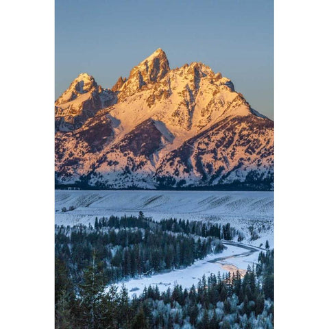 WY, Grand Tetons Mountain landscape at sunrise Black Modern Wood Framed Art Print by Illg, Cathy and Gordon