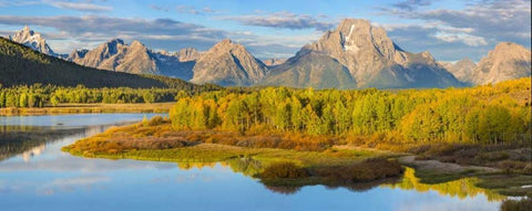 WY, Grand Tetons Sunrise on Snake River Black Ornate Wood Framed Art Print with Double Matting by Paulson, Don