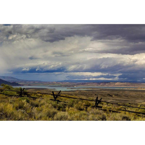 Montana Landscape of Flaming Gorge NRA White Modern Wood Framed Art Print by Paulson, Don