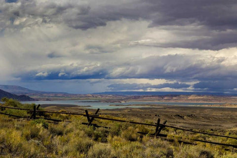 Montana Landscape of Flaming Gorge NRA Black Ornate Wood Framed Art Print with Double Matting by Paulson, Don