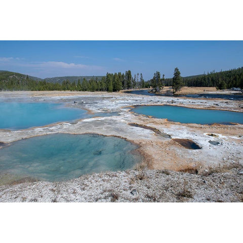 USA-Wyoming-Yellowstone National Park-Biscuit Basin-Black Diamond Pool Black Modern Wood Framed Art Print by Hopkins, Cindy Miller