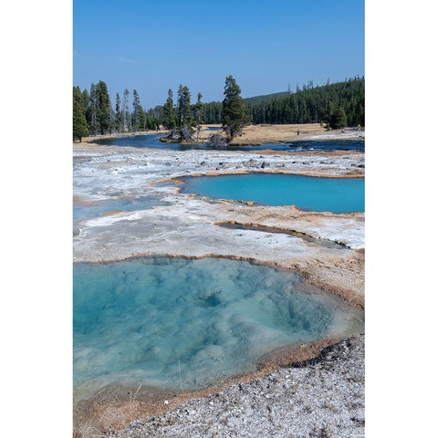 USA-Wyoming-Yellowstone National Park-Biscuit Basin-Black Diamond Pool Black Modern Wood Framed Art Print by Hopkins, Cindy Miller