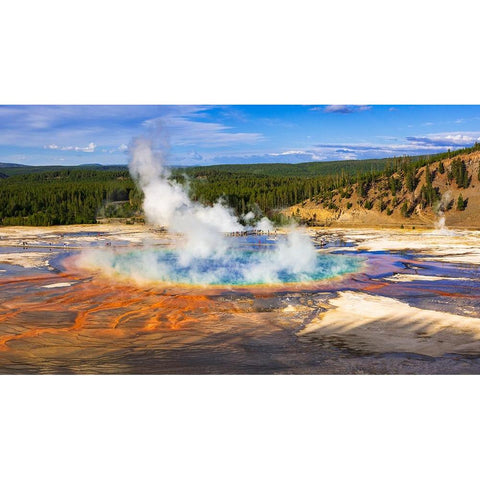 Grand Prismatic Spring-Yellowstone National Park-Wyoming-USA Black Modern Wood Framed Art Print by Bishop, Russ