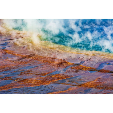 Grand Prismatic Spring-Yellowstone National Park-Wyoming-USA Black Modern Wood Framed Art Print by Bishop, Russ