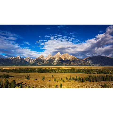 Clearing storm over the Teton Range-Grand Teton National Park-Wyoming-USA Black Modern Wood Framed Art Print by Bishop, Russ