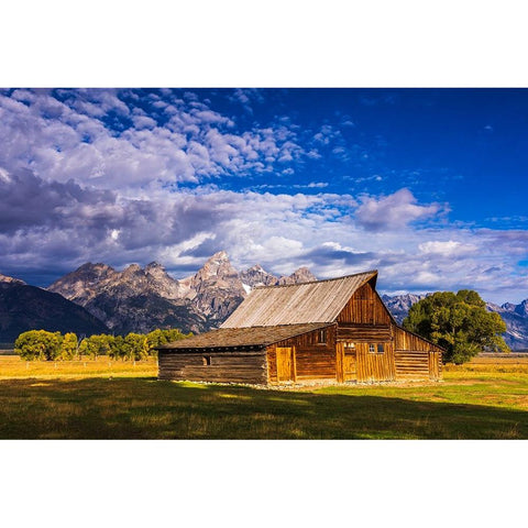 The Moulton Barn on Mormon Row-Grand Teton National Park-Wyoming-USA Black Modern Wood Framed Art Print by Bishop, Russ