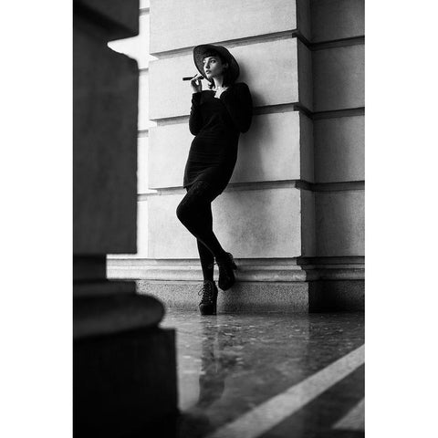 Untitled Black Modern Wood Framed Art Print with Double Matting by Kostadinov, Bobby