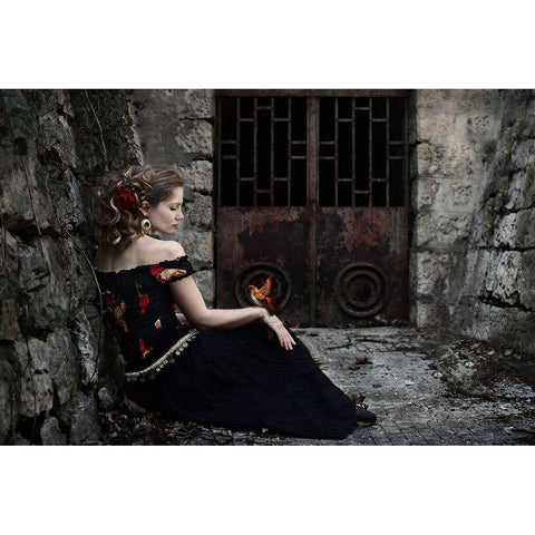 Untitled Black Modern Wood Framed Art Print with Double Matting by Elyzaly