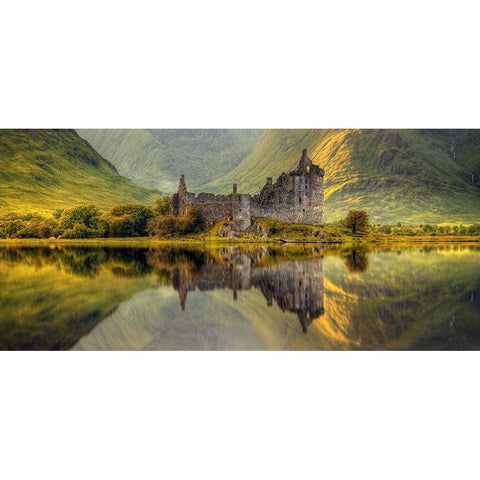 Kilchurn Gold Ornate Wood Framed Art Print with Double Matting by Kruczynski, Wojciech
