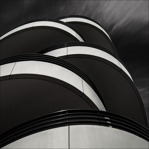 Cascade Balcony White Modern Wood Framed Art Print by Claes, Gilbert