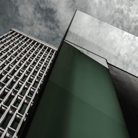 Green Panel White Modern Wood Framed Art Print by Claes, Gilbert