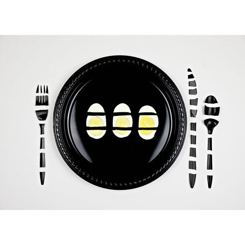 Breakfast Interrupted Black Modern Wood Framed Art Print with Double Matting by Melnotte, Mike