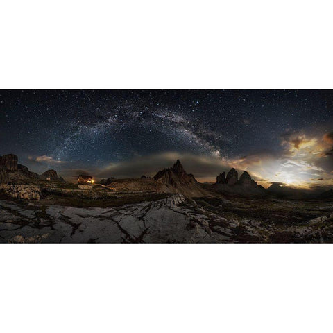 Galaxy Dolomites Black Modern Wood Framed Art Print with Double Matting by Pedretti, Ivan