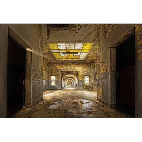 Labyrinth-School Black Modern Wood Framed Art Print with Double Matting by Boomsma, Paul