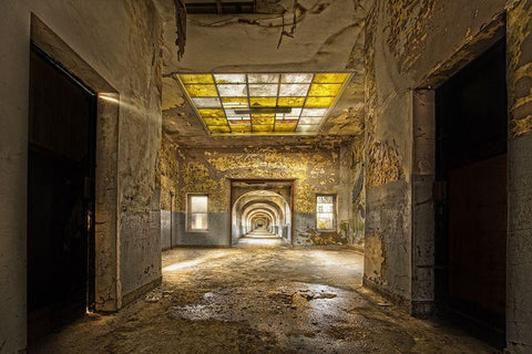 Labyrinth-School Black Ornate Wood Framed Art Print with Double Matting by Boomsma, Paul