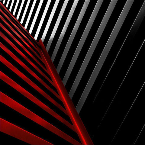 Silver Red Black Modern Wood Framed Art Print by Claes, Gilbert