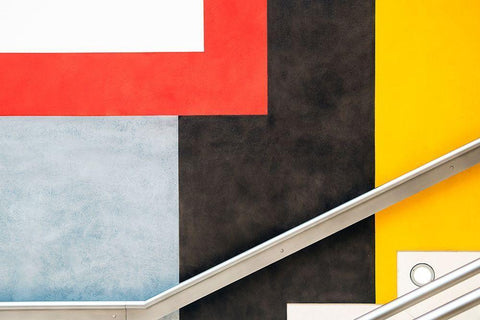 Colour Block Black Ornate Wood Framed Art Print with Double Matting by Wride, Linda