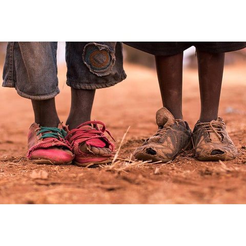 Can You Wear My Shoes? Black Modern Wood Framed Art Print by Miron, Stefan