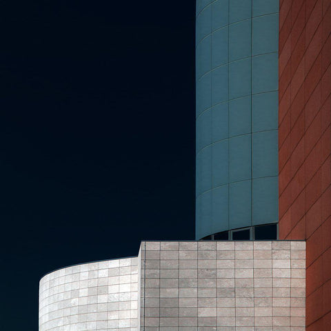 Blue Tower Black Modern Wood Framed Art Print by Claes, Gilbert