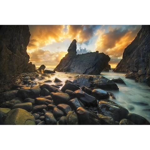 A Place Of Solitude Black Modern Wood Framed Art Print with Double Matting by Zhang, Yan