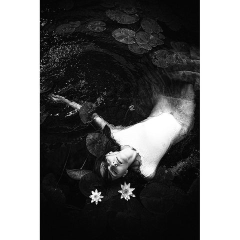 Ophelia Black Modern Wood Framed Art Print with Double Matting by Bolgov, Ruslan