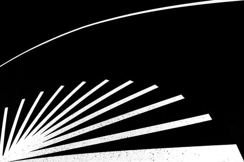 DonT Walk On The Cracks.... White Modern Wood Framed Art Print with Double Matting by Wride, Linda