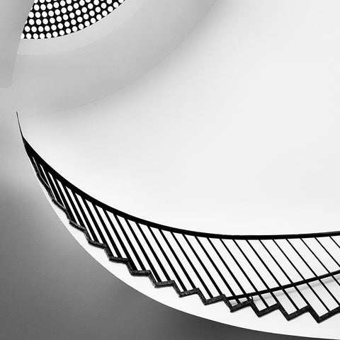 Curving Up White Modern Wood Framed Art Print by Van De, Jeroen