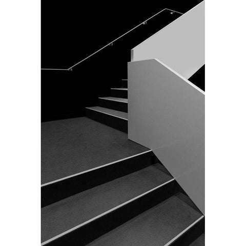 Handrails Black Modern Wood Framed Art Print with Double Matting by Azevedo, Olavo