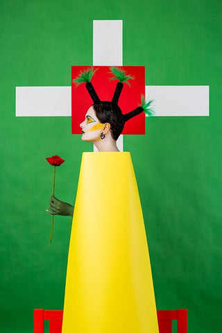 Untitled White Modern Wood Framed Art Print with Double Matting by Smirnov, Sergei