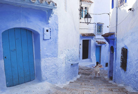 Child Blues White Modern Wood Framed Art Print with Double Matting by Bruno, Giacomo