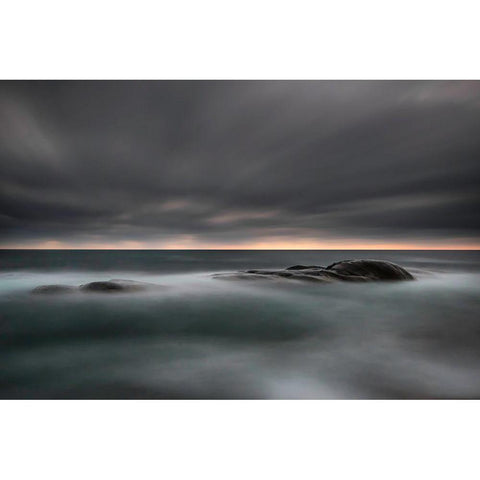 Tranquility Black Modern Wood Framed Art Print with Double Matting by Lindsten, Christian