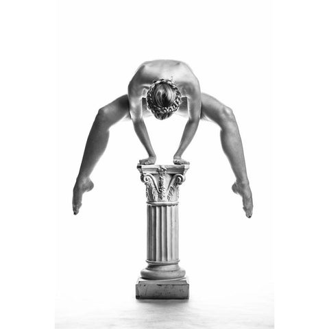 Balance Or Power White Modern Wood Framed Art Print by Scholtheis, Maarten