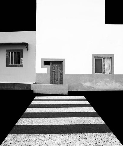 Untitled White Modern Wood Framed Art Print with Double Matting by Schuster, Inge