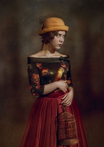 Untitled Black Ornate Wood Framed Art Print with Double Matting by Melik-Nubarova, Svetlana