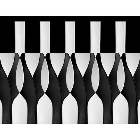 Spoons Abstract: Bottles Glasses Candles Black Modern Wood Framed Art Print by Hammer, Jacqueline