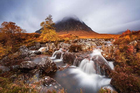 Autumn In The Glencoe White Modern Wood Framed Art Print with Double Matting by Ruoppolo, Luigi