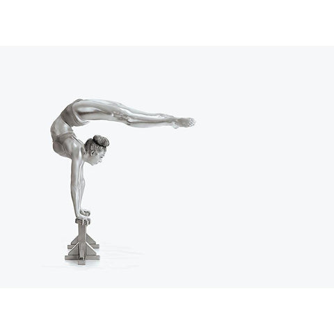 Gymnastics Series - Mexican Balance Black Modern Wood Framed Art Print with Double Matting by Ashton-Jones, Howard