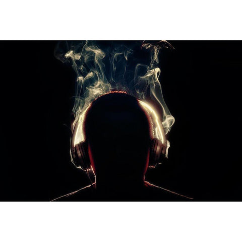 At Maximum Volume Black Modern Wood Framed Art Print by Ianeva, Aida