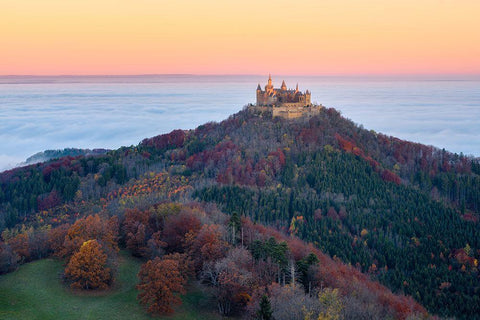 Autumn Fairytale Black Ornate Wood Framed Art Print with Double Matting by Gastager, Daniel