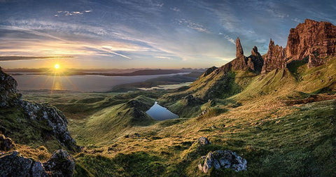 The Old Man Of Storr White Modern Wood Framed Art Print with Double Matting by Schweiger, Christian
