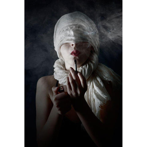 Killing You Softly White Modern Wood Framed Art Print by Mest, Olga