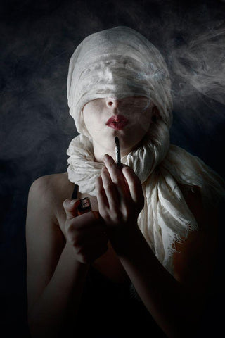 Killing You Softly Black Ornate Wood Framed Art Print with Double Matting by Mest, Olga